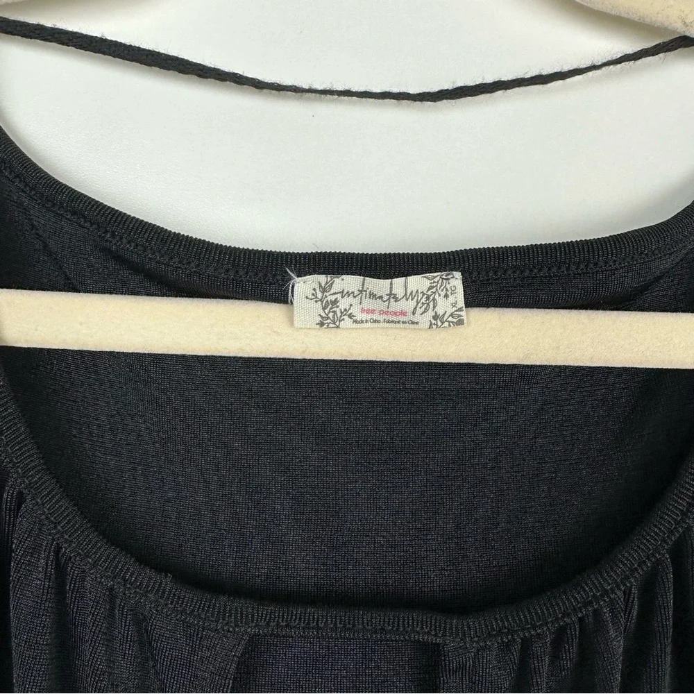 Free People New Kaya V Neck Keyhole Bodysuit Black Size XL - Picture 4 of 14
